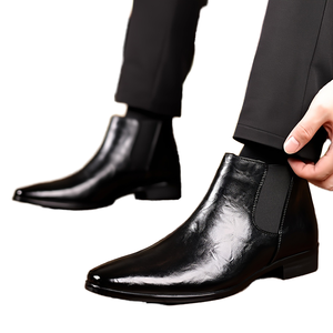 Botas <span class=keywords><strong>Chelsea</strong></span> para Hombre con Punta Puntiaguda, Elásticas, con Abertura Lateral, Botines para Vestir, Formales, para el Trabajo Diario - Product Image 1