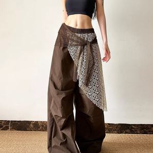 กางเกงจ็อกเกอร์ผู้หญิงสไตล์เกาหลีเอวสูงทรงขากว้างแบบม็อปสำหรับการค้าต่างประเทศ - Product Image 6