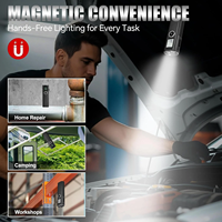 Lampe torche multifonctionnelle avec télémètre laser rouge MINIX7, 750 lumens, en aluminium, ultra-mince, magnétique, torche plate pour un usage quotidien