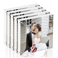 Cadre photo magnétique en acrylique imprimé UV fait main de luxe avec logo personnalisé pour mariage, anniversaire, maison, bureau, bureau à domicile