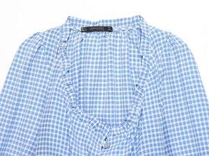<span class=keywords><strong>Camicia</strong></span> a quadri blu stile francese personalizzata Primavera 2026 - Blusa in cotone <span class=keywords><strong>slim</strong></span> <span class=keywords><strong>fit</strong></span> a maniche corte/lunghe da <span class=keywords><strong>donna</strong></span> OEM/ODM prodotta in Cina - Product Image 3