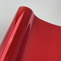 Film de protection de voiture en vinyle rouge chromé flexible pour le style automobile, sans bulles, 1,52*18m