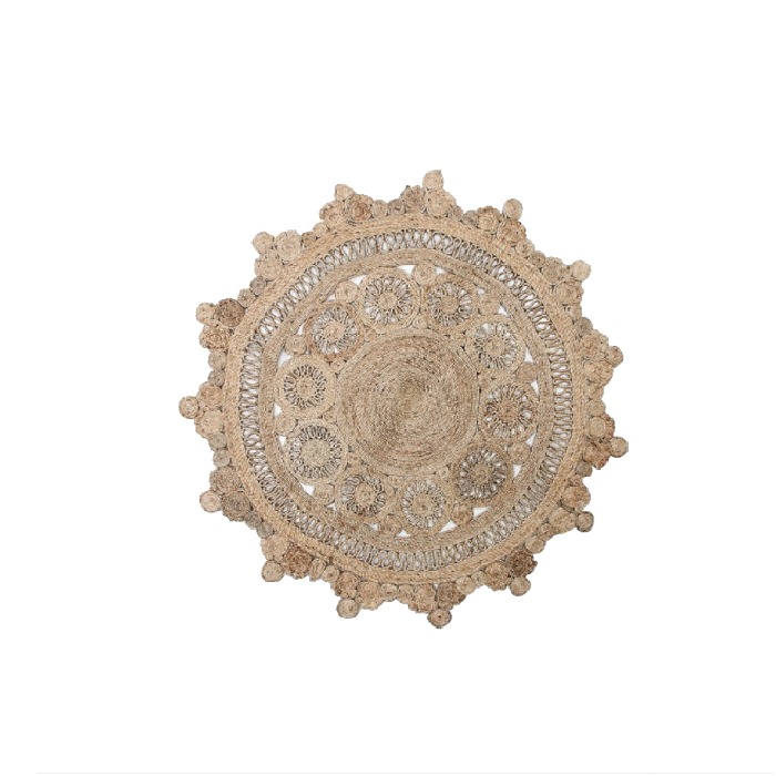 OEM High Quality Custom Jute Floor Mat 100% Natural Breathable Blackout Tricot Knitted Dobby Cross Style HDPE Accessories