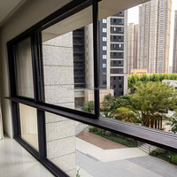 Fenêtre coulissante à pont thermique en alliage d'aluminium avec double vitrage trempé insonorisé pour projets hôteliers et appartements, et rénovation hôtelière commerciale