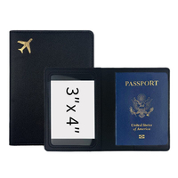 Portefeuille de voyage personnalisé en cuir PU noir pour homme avec logo sur mesure, porte-cartes et porte-documents photo pour avion