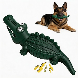 Jouets pour chiens personnalisés en usine, résistants, en caoutchouc naturel, en forme d'alligator, pour la dentition, jouet interactif pour chiens de petite et moyenne taille - Product Image 1