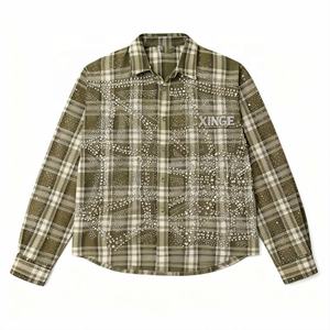 เสื้อแจ็คเก็ตผู้ชายสไตล์สตรีทแวร์ คอปกติดกระดุมหลากสี ทรงบ็อกซ์ฟิต ผ้าแฟลนเนลน้ำหนักเบา ลายตารางเพชรพลอย - Product Image 1