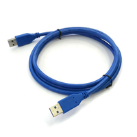 Kabel Ekstensi USB 3.0 Male Male dengan Pelindung Kepang, Konduktor Logam, dan Selubung PVC, Panjang 0.5m/1m/1.5m/2m/3m/5m untuk Komputer dan Kamera