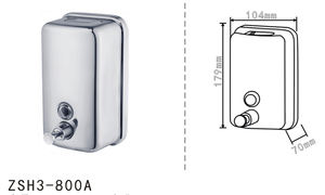 Dispensador Automático de Sabão Líquido em Aço Inoxidável de 500ml Montado na Parede para Uso em Banheiro - Product Image 3
