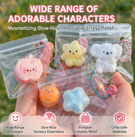 Porte-clés anti-stress à remontée lente, jouet souple en forme d'animal ou de nourriture, pendentif à presser, breloque anti-anxiété, cadeau pour enfants et adolescents