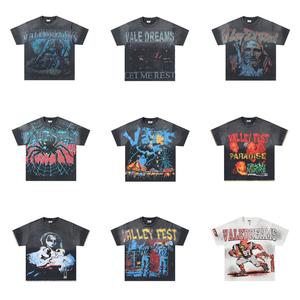<span class=keywords><strong>T</strong></span>-shirt da uomo 100% cotone, vestibilità ampia, stampa graffiti trendy con strass, <span class=keywords><strong>design</strong></span> con motivo, vestibilità casual oversize, bestseller. - Product Image 1