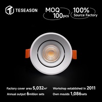 Cadre de projecteur encastré circulaire TN092R1-CT-Aluminium | Garniture ultra-étroite | 80mm coupe 85mm de diamètre | Réglable | Convient au module LED