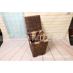 <b>Wicker</b> <b>Laundry</b> <b>Basket</b> Rectangle Cloth Organizer For <b>Laundry</b> Room Standing Type GF 28 - Product Image 1
