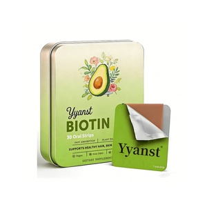 Complément alimentaire de beauté de haute qualité à marque privée : Bandelettes orales de biotine, folate et vitamine E pour la santé de la peau et des cheveux - Product Image 1
