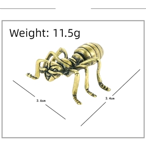 Antiche Decorazioni a Forma di Formica in Ottone Anticato, Statuette di Animali in Bronzo, Divertenti Ornamenti da Scrivania - Product Image 2