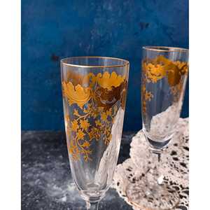 Flûtes de luxe Saint Louis, paire, design en cristal et métal avec applications en or pur, logo personnalisé, jetables pour bar à vin, usage domestique - Product Image 6