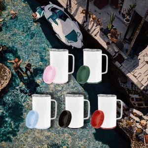 Mugs à café blancs de 16 oz en acier inoxydable à double paroi isolés sous vide, sans BPA, anti-fuite, de haute qualité, pour sublimation DIY, livraison rapide depuis les États-Unis - Product Image 2