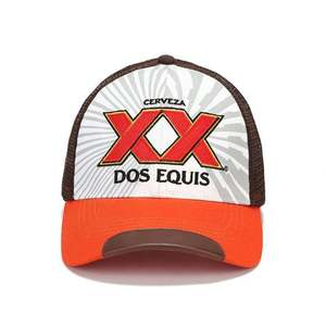 Gorra deportiva de malla tipo camionero unisex premium con diseño de 5 paneles, estampado floral a rayas y parche bordado 3D frontal personalizado, 100% algodón. - Product Image 5