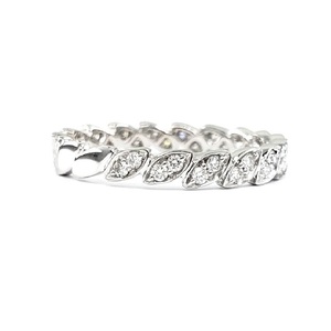 Bague de fiançailles et de mariage classique en or blanc 18 carats de haute qualité, sertie de diamants véritables taille brillant, bande fine, bijoux fins, design tendance - Product Image 3