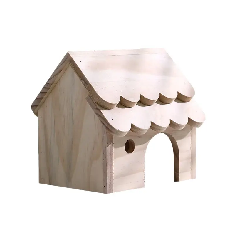 OWNSWING Hot sale Wood Factory Customized Solid Wood Color Hamster House Wooden Pet House Windproof Hideout Cage