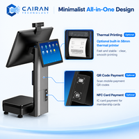 Caisse enregistreuse intelligente AI avec balance intégrée, double écran 15,6 pouces Android, paiement NFC pour restaurants, cafés et bistrots