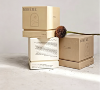 Boîte cadeau en papier rigide personnalisée haut de gamme écologique avec doublure en éponge, impression UV sur les bords et gaufrage pour l'emballage des bougies