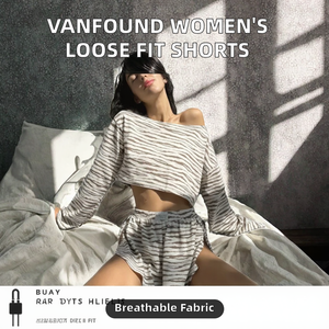 Vanfound ODM - Pantalones Cortos de Verano para Mujer, Cómodos, Holgados, de Manga Larga, Transpirables, con Estampado de Cebra y Leopardo, Logotipo Frontal, Cintura Elástica - Product Image 2