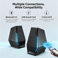 Haut-parleurs de jeu EDIFIER HECATE G1500, 2.0 canaux, RGB, Bluetooth 5.3, carte son USB, 2.5 pouces, haut-parleurs de bureau à gamme complète pour ordinateur