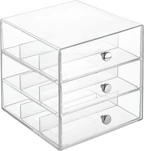 2024 Modern <b>Acrylic</b> Cosmetic <b>Storage</b> Box Transparent 3 Layer Drawer Makeup Organizer for Display Only Justincase - Product Image 1