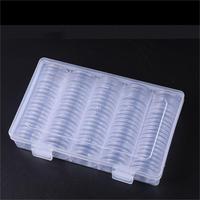 Boîte de Rangement Ronde pour Capsules de Pièces de 25 mm et 27 mm avec 100 Capsules Incluses
