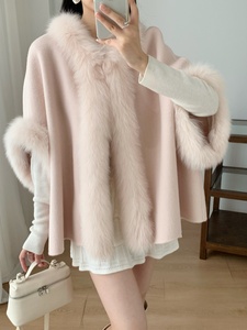 2025 Inverno Barse Casaco De Caxemira De Lã Mulheres Curto Capa De Pele De Raposa De Lã - Product Image 4
