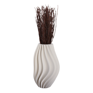 Vaso in ceramica con curve verticali scultoree 3D, stile moderno, per soggiorno, camera da letto, decorazione per la casa - Product Image 2