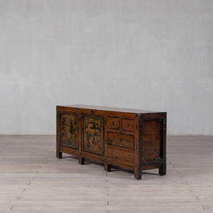 Buffet de style chinois traditionnel en bois massif, reproduction antique, finition brillante, meuble de salon - Product Image 4