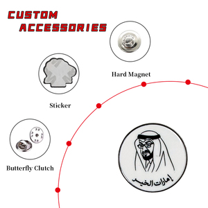 STOCK Sheikh Mohamed Bin Zayed Al Nahyan Badges magnétiques en métal, épingles personnalisées en émail avec portrait et emblème <span class=keywords><strong>de</strong></span> l'Émirat, <span class=keywords><strong>équipe</strong></span> <span class=keywords><strong>de</strong></span> réponse rapide en ligne - Product Image 2