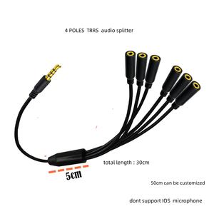 30cm 3,5mm (1/8 ') <span class=keywords><strong>TRRS</strong></span> 4 polos/3 anillos macho hembra 3,5mm <span class=keywords><strong>TRRS</strong></span> 4 polos/3 anillos cable de audio estéreo para teléfonos móviles altavoces de PVC - Product Image 6