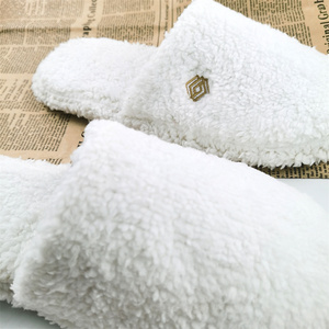 Pantoufles d'hôtel douces, broderie personnalisée, logo sur mesure, pantoufles de luxe pour hôtel <span class=keywords><strong>5</strong></span> étoiles - Product Image 4