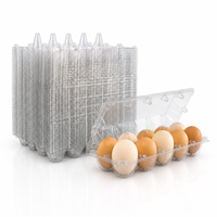 Boîte à œufs 10 unités en PET transparent empilable jetable avec compartiments indépendants pour fermes avicoles, centres d'emballage d'œufs et vente au détail (OEM)