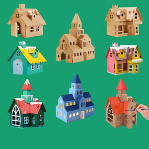 Château de Noël en papier à construire soi-même pour enfants de maternelle, à assembler et à peindre - Product Image 4