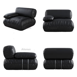 Juego de sofá modular Seccional de cuero minimalista nórdico de tres plazas Atunus, sofá negro en forma de L, rascador para gatos, sofá apto para mascotas - Product Image 6