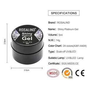 Rosalind oem logo personnalisé ongles art brillant <span class=keywords><strong>vernis</strong></span> gel laque <span class=keywords><strong>semi</strong></span> permanente paillettes couleurs lampe uv <span class=keywords><strong>vernis</strong></span> à ongles gel - Product Image 6