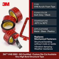 High Bond Custom Black Acrylic EVA Pressure Sensitive Waterproof 5962 Double Sided Adhesive Tape OEM Masking Mounting Stickers