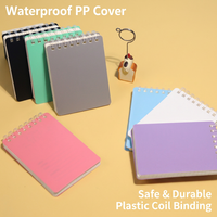 Bloc-notes spirale A7 personnalisé avec couverture imperméable, 4 types de pages intérieures, format de poche, carnet à couverture rabattable pour le bureau et la vie quotidienne