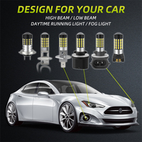 Ampoule LED JIACHI H1 PW24W Super Lumineuse, Remplacement de Phare Antibrouillard Auto, Lampe de Voiture 3014 54 Puces Blanc 6000K 12V 500LM Universelle
