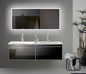 <span class=keywords><strong>Miroir</strong></span> de salle de bain LED intelligent et moderne, forme irrégulière élégante, écran tactile, pour hôtel, maquillage et salle de bain - Product Image 6