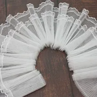 Dentelle à volants plissés pour robes Costumes bricolage artisanat couture garniture en dentelle à volants simples, garniture en dentelle d'organza à volants