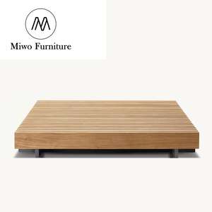 Muebles de exterior de lujo Vestíbulo del hotel Jardín Diseño moderno Madera de teca natural Striata Patio Resort Lounge <span class=keywords><strong>Mesa</strong></span> de centro <span class=keywords><strong>cuadrada</strong></span> - Product Image 2