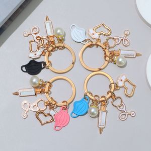 Porte-clés créatif en métal pour médecins, masque, stéthoscope, seringue, pendentif, porte-clés pour personnel médical, infirmière, cadeau commémoratif - Product Image 2