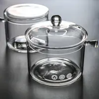 Hot Heat Resistant Clear Pyrex Glass Cooking Pot, Soup