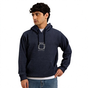Sudadera con Capucha para Hombre, Color Verde Oliva, Corte Regular, Tejido de Punto, Color Sólido, Informal, 100% Algodón, Anti-Pilling, con Bolsillo, para Invierno - Product Image 1