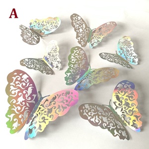 Pegatinas de Mariposas 3D Coloridas, Económicas, de Alta Calidad y Bajo MOQ, para Decoración Artística de Paredes en Fiestas y Hogares - Product Image 1